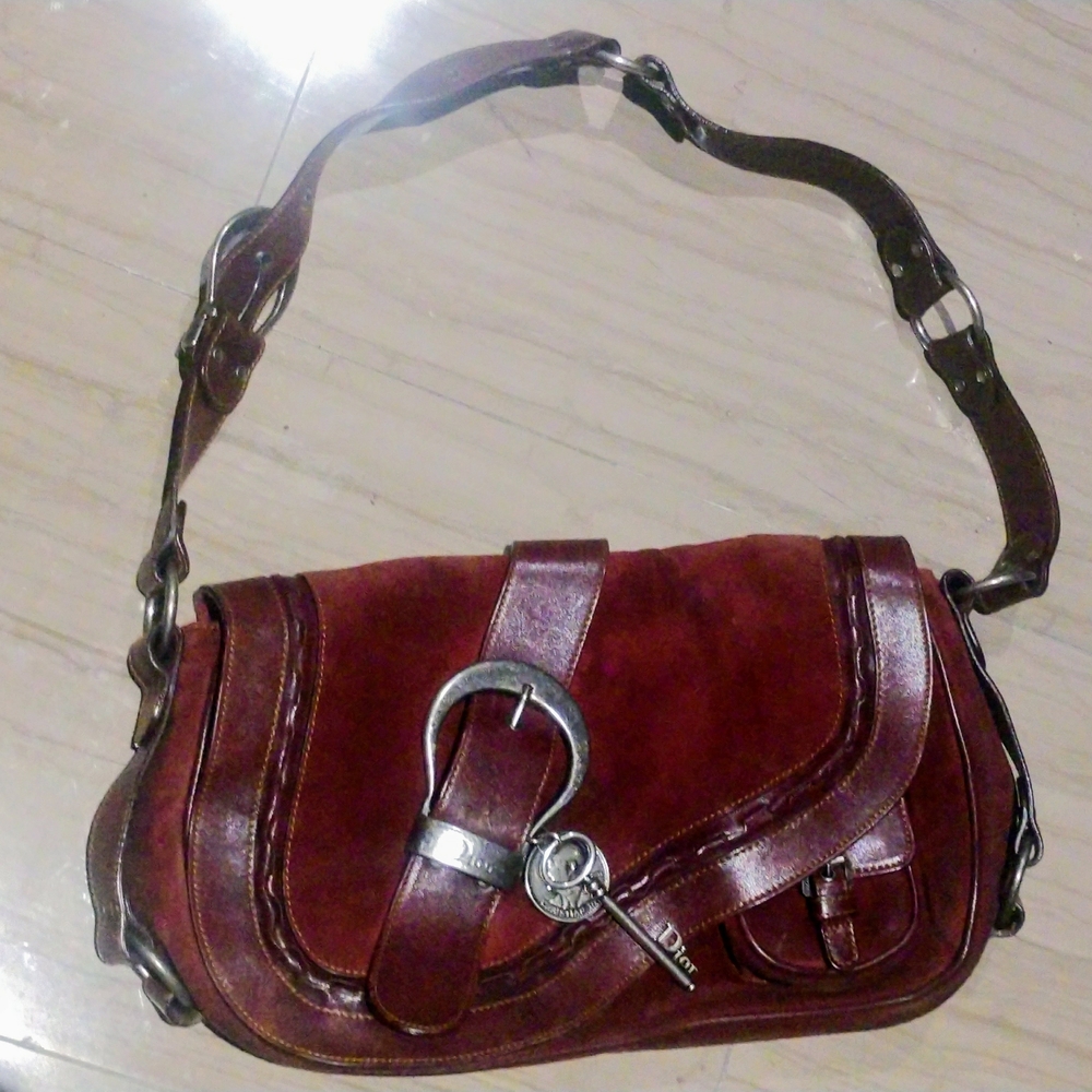 Dior Burgundy Leather Clutch